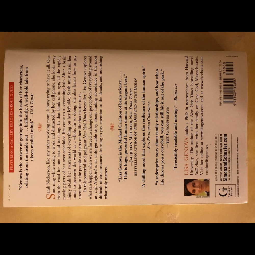 “Left Neglected” by Lisa Genova - a novel - Picture 3 of 4